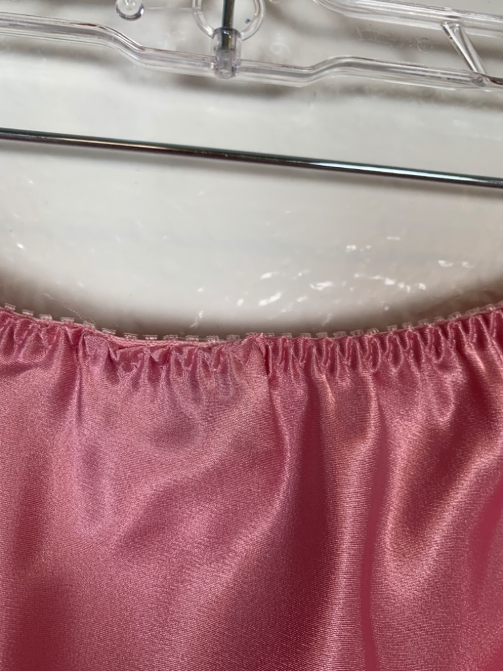 Vintage Victoria's Secret Gold Label Half Slip Small Satin Pink Black Lace - Picture 11 of 11